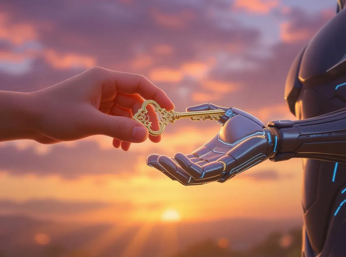 Main humaine offre clé à main cybernétique