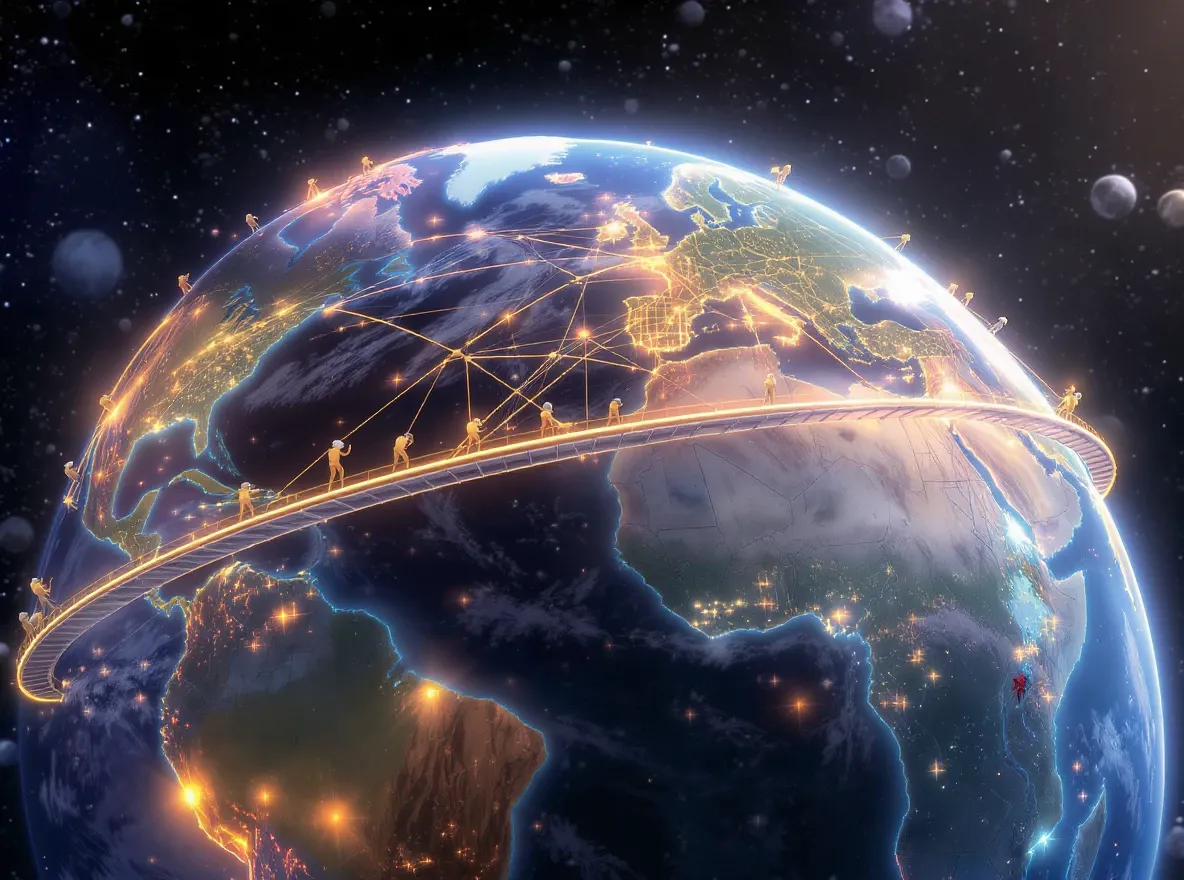 Globe aux ponts de lumière : entretien du web mondial.
