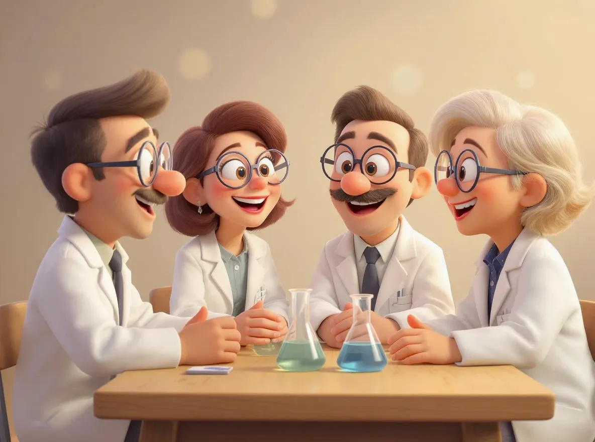 scientifiques passant un moment convival