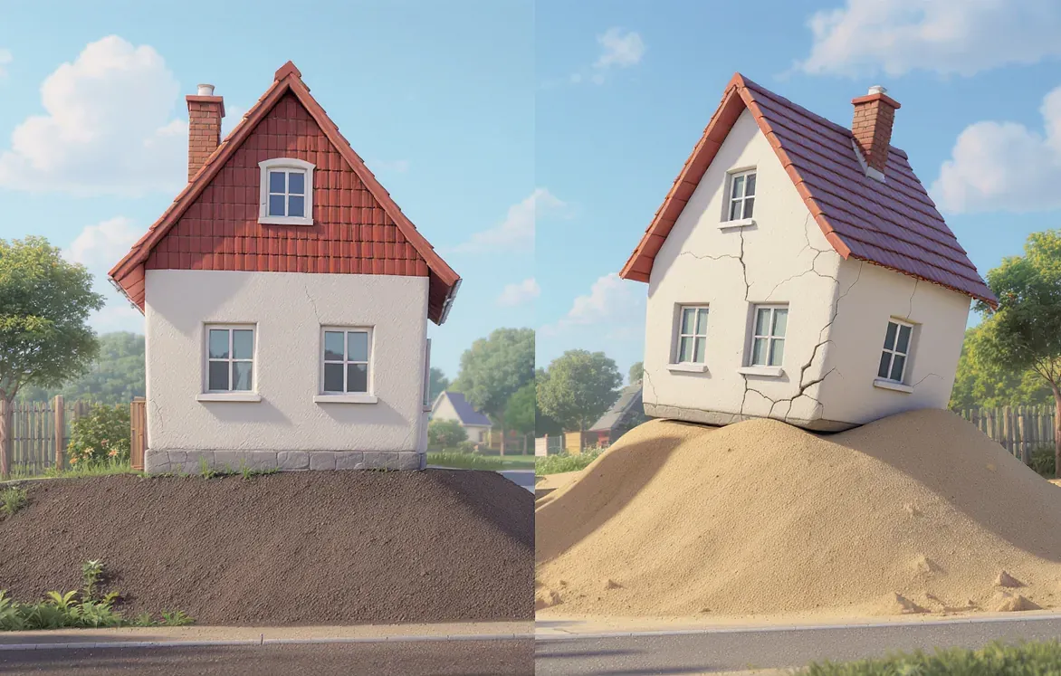 mais sur sol stable vs maison sur sol instable