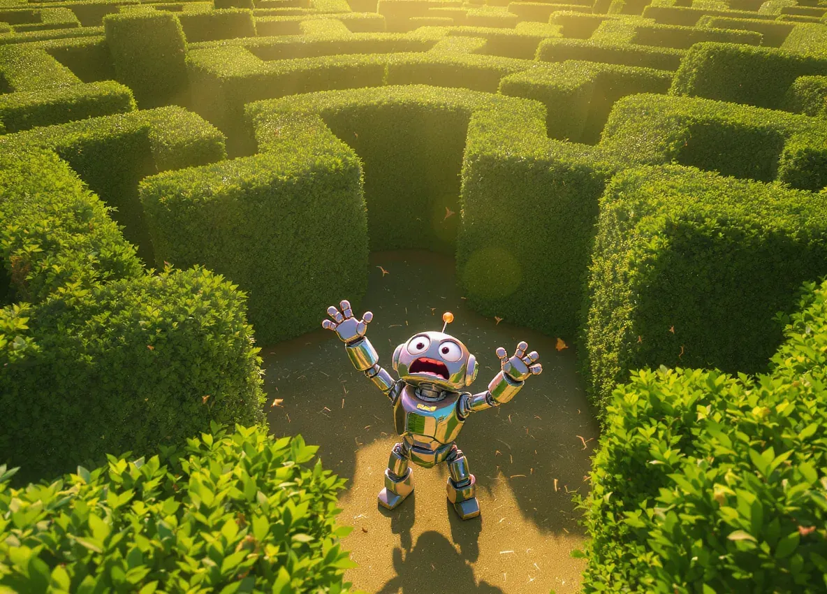 robot perdu dans labyrinthe