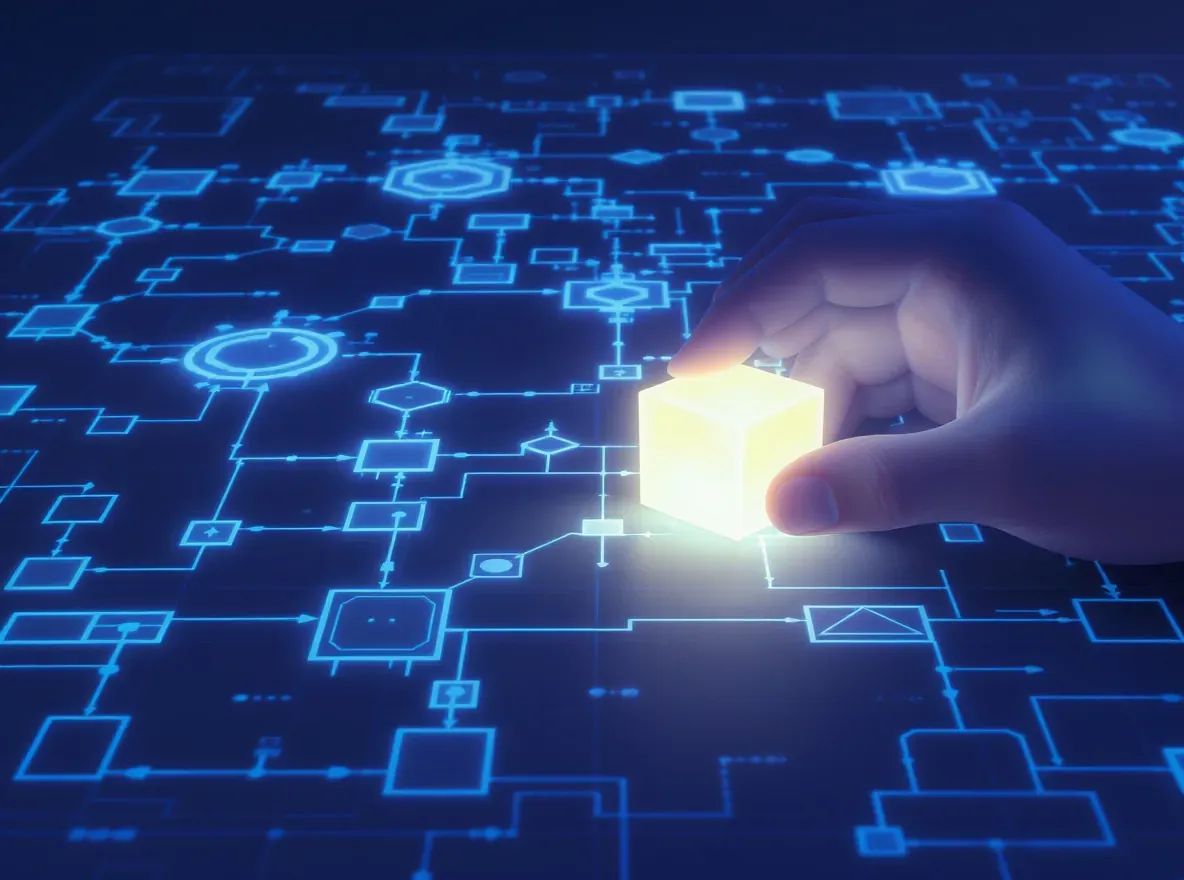 plan avec cube lumineux