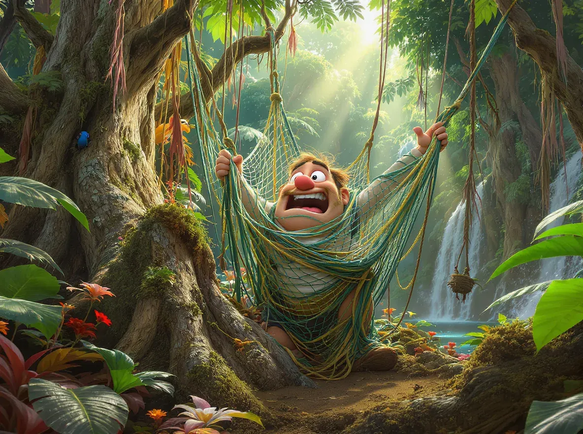 entrepreneur dans la jungle pris dans un piege