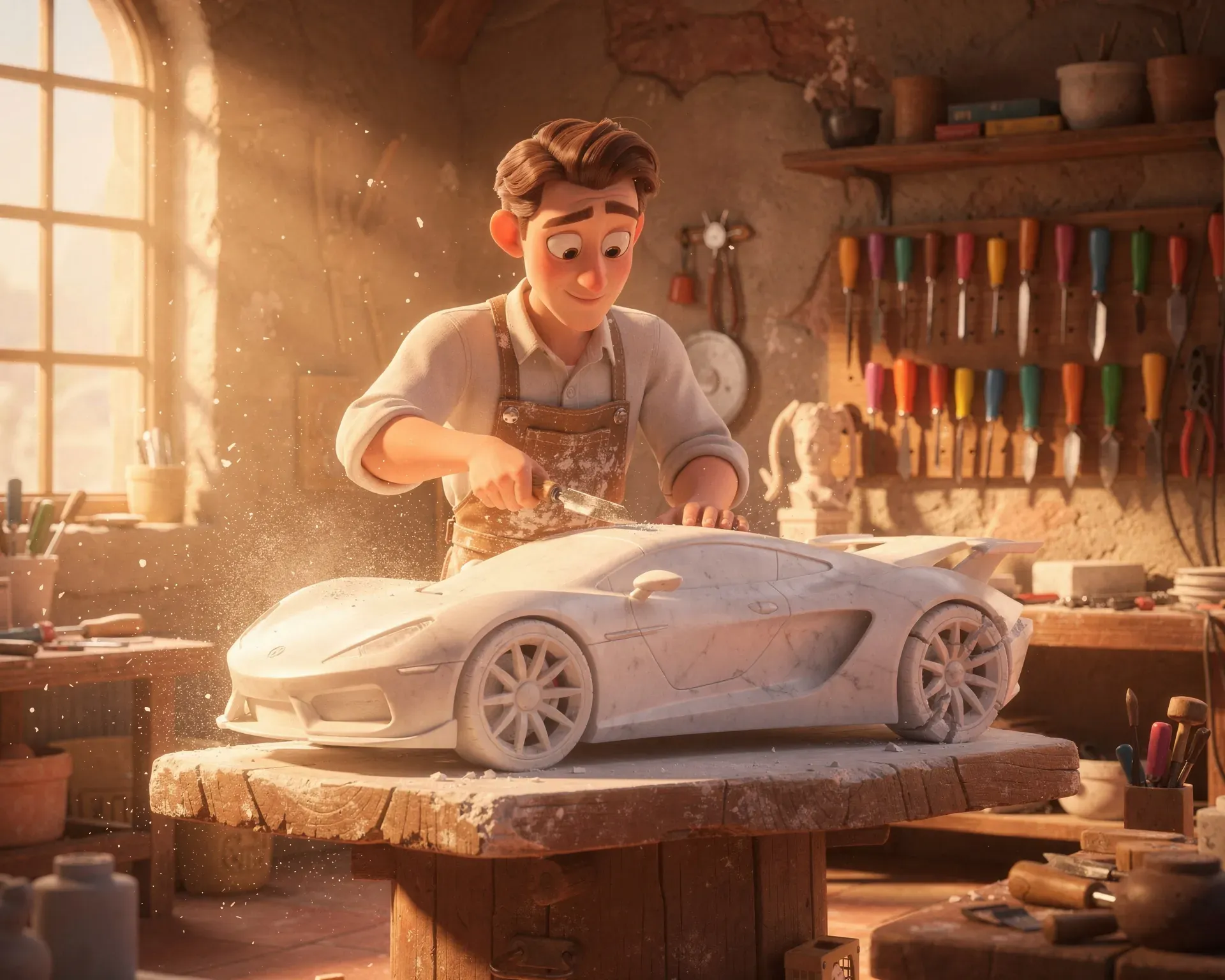 artisan qui design un vehicule aerodynamique