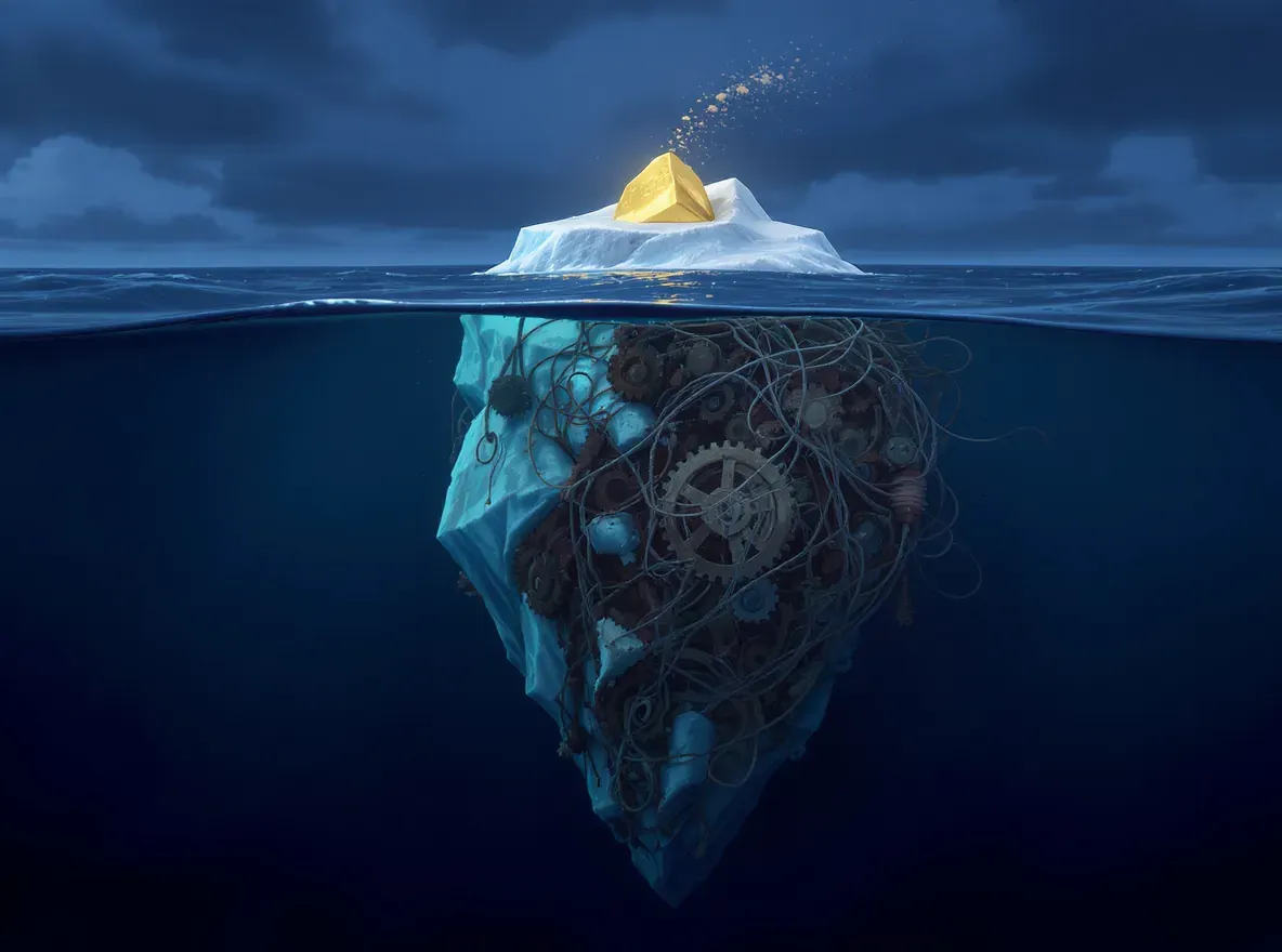 iceberg avec détritus