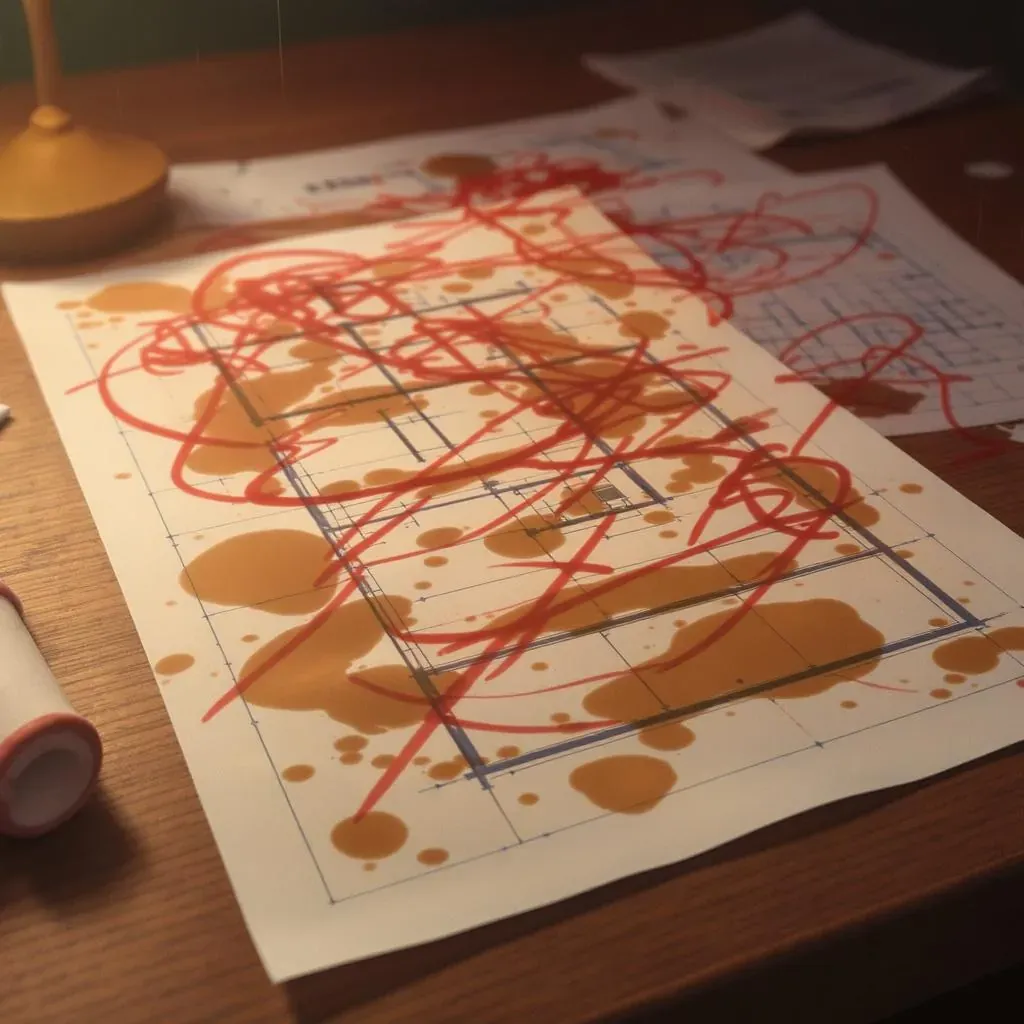 un plan sale et raturé et inutilisable