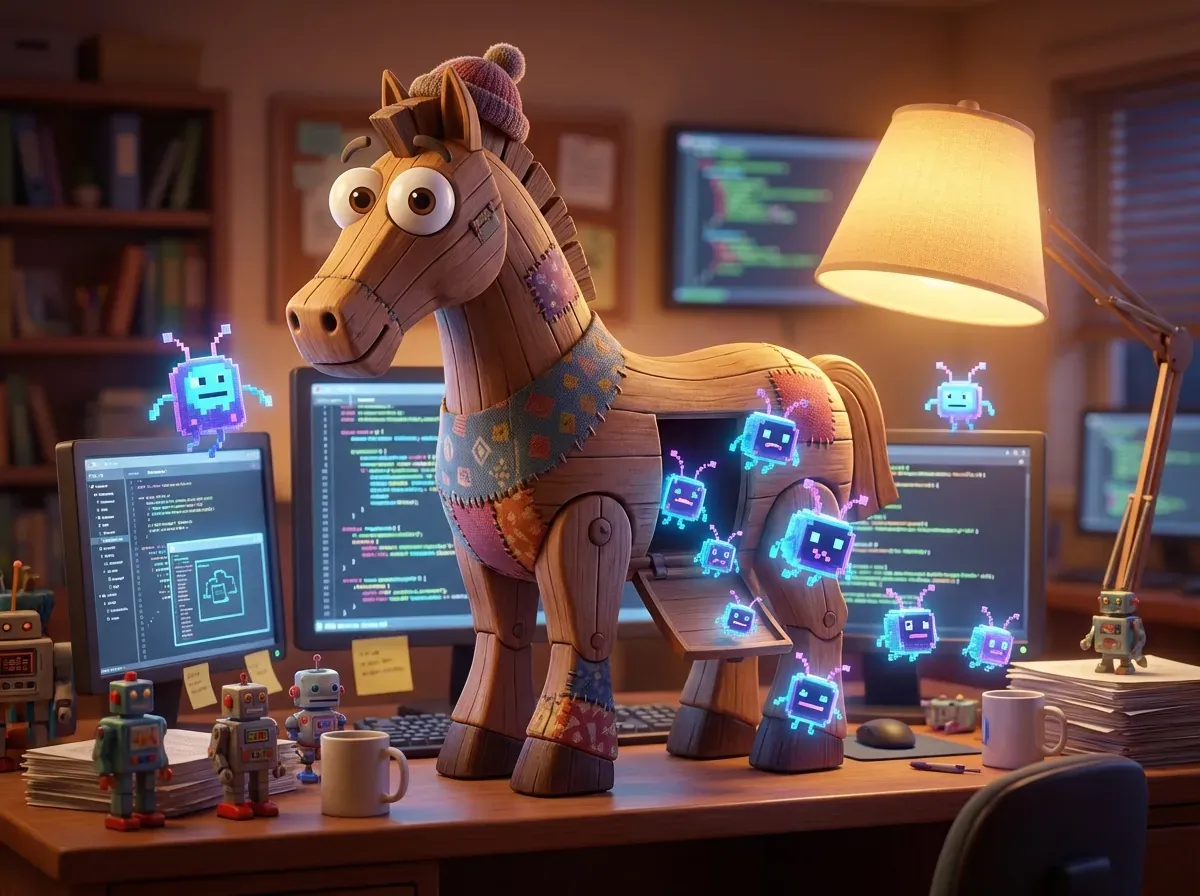 cheval de Troie amusant avec des virus informatiques