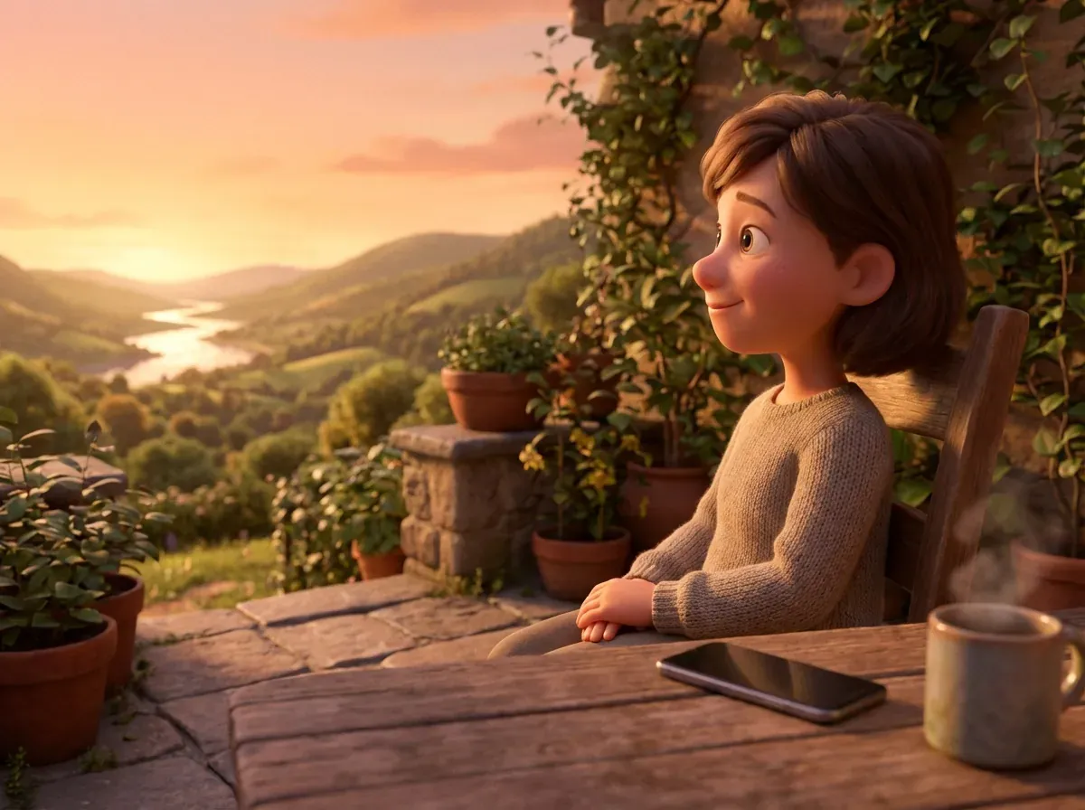 personne tranquille avec téléphone éteind