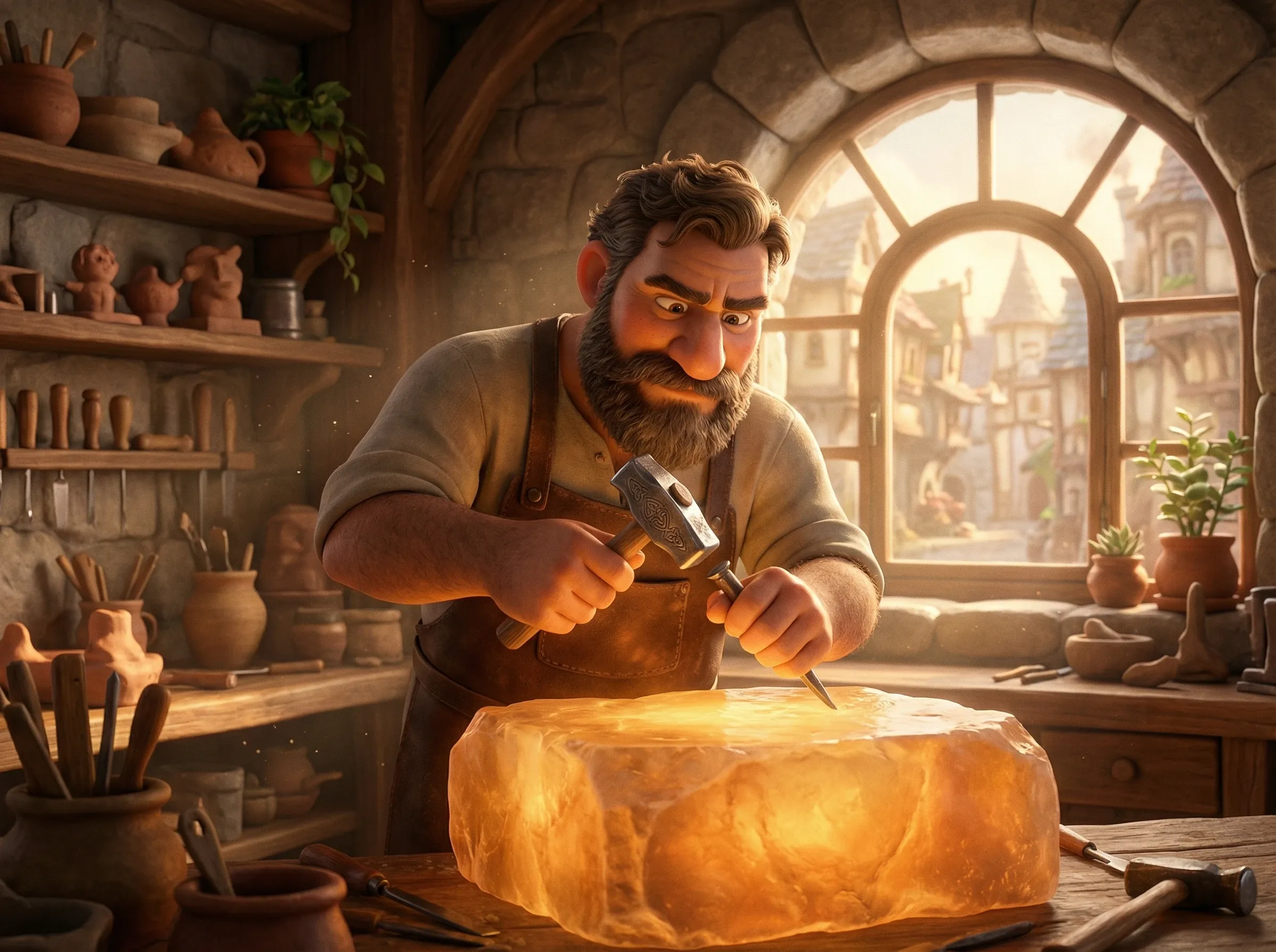 Sculpture sur pierre: art et concentration