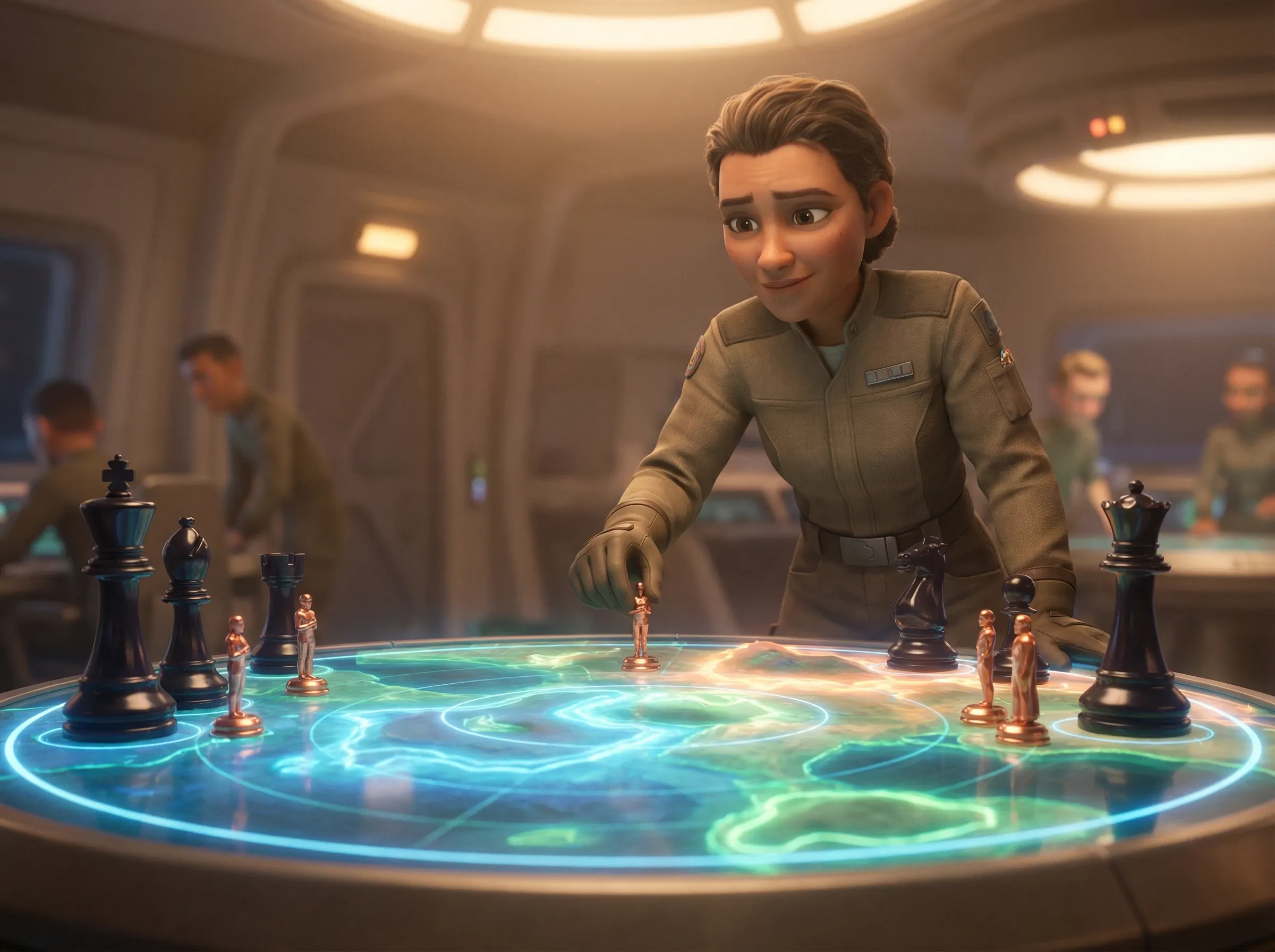 Stratégie militaire sur table lumineuse