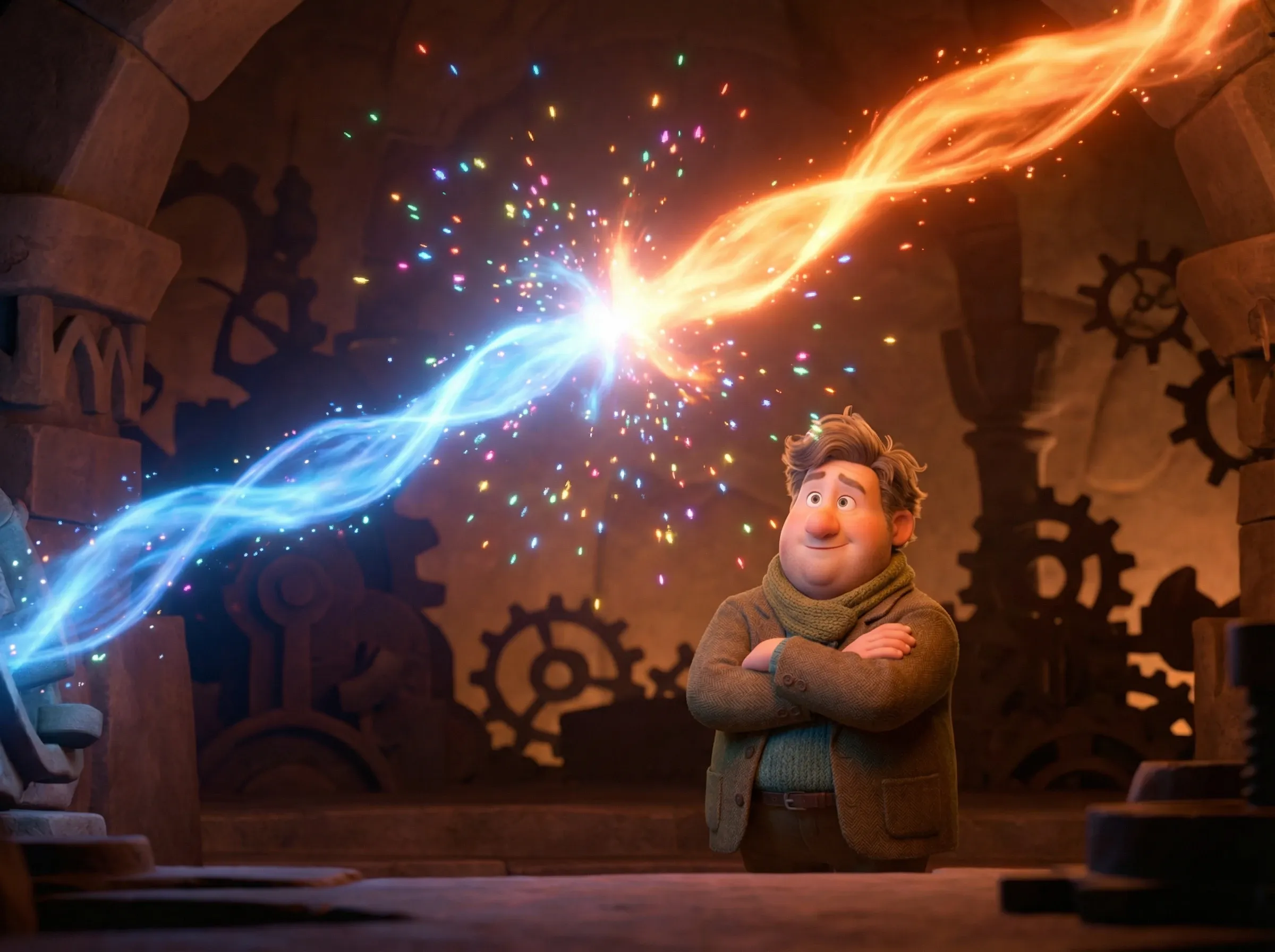 Collision lumineuse dans le noir