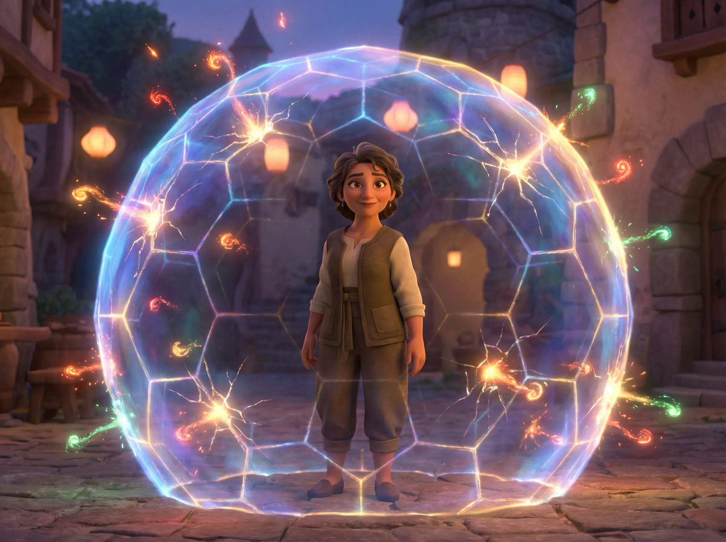 Bouclier lumineux : défense inébranlable.