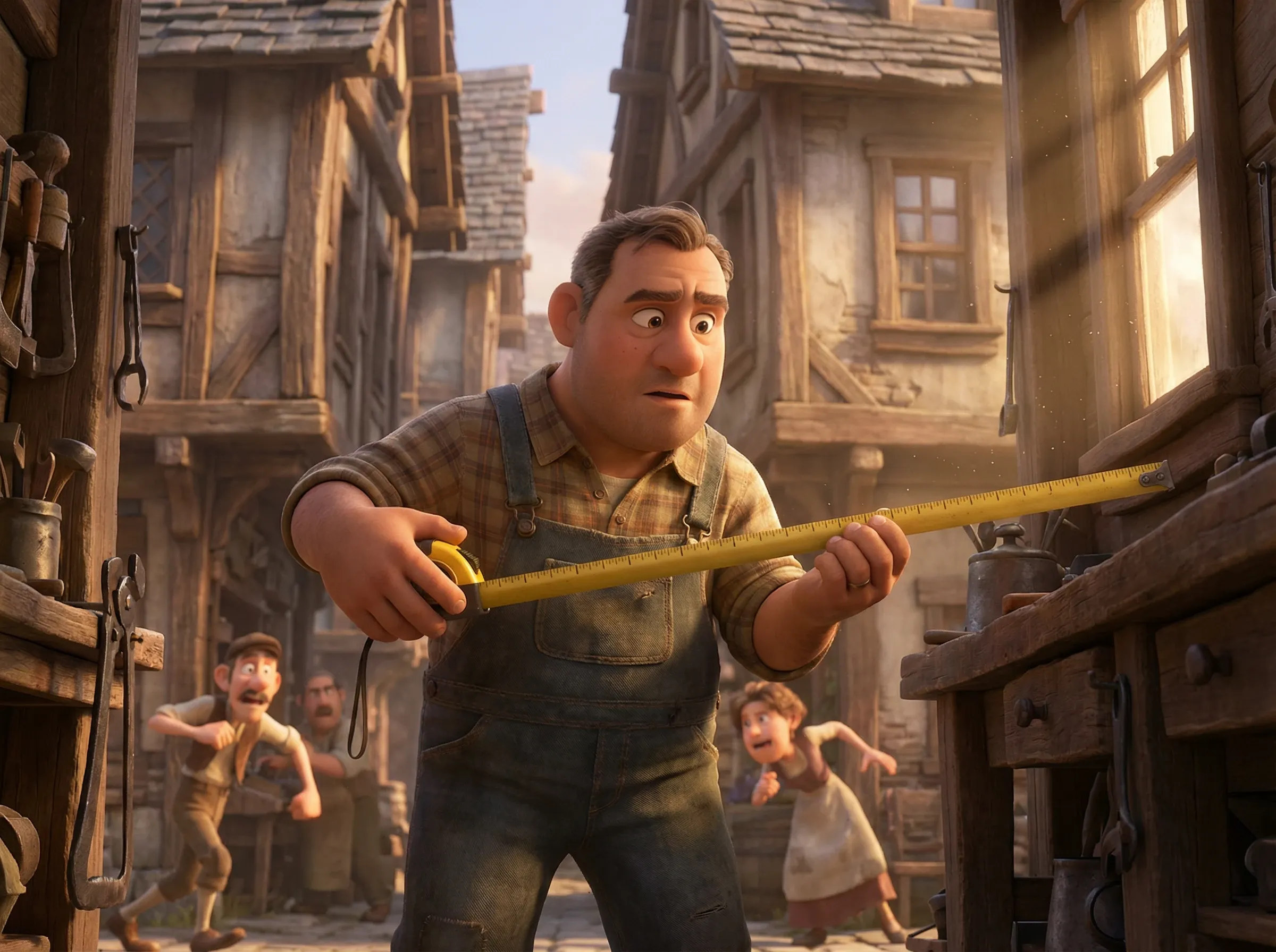 Homme mesurant l'espace avec un mètre-ruban