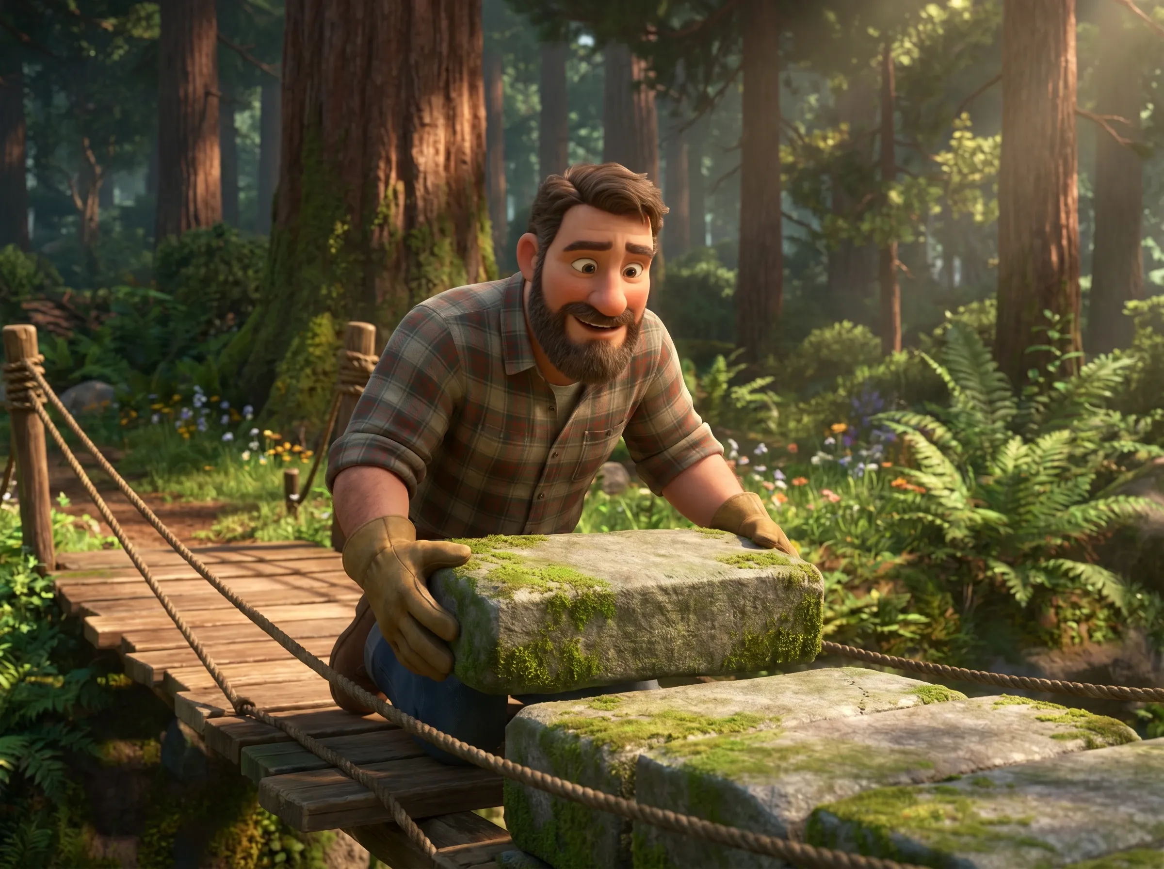 Construction d'un pont en pierre