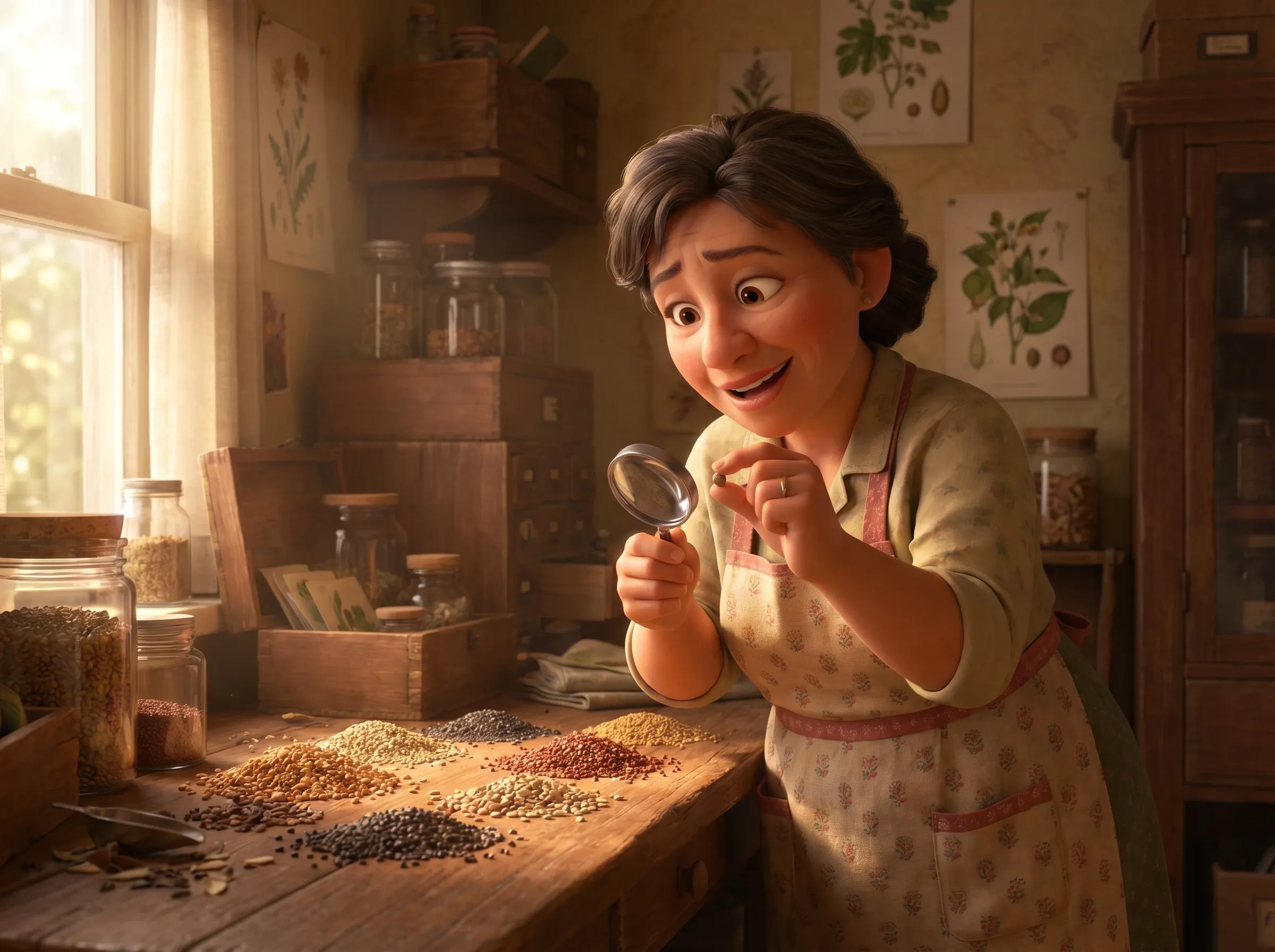 Femme trieเมลons sur table en bois