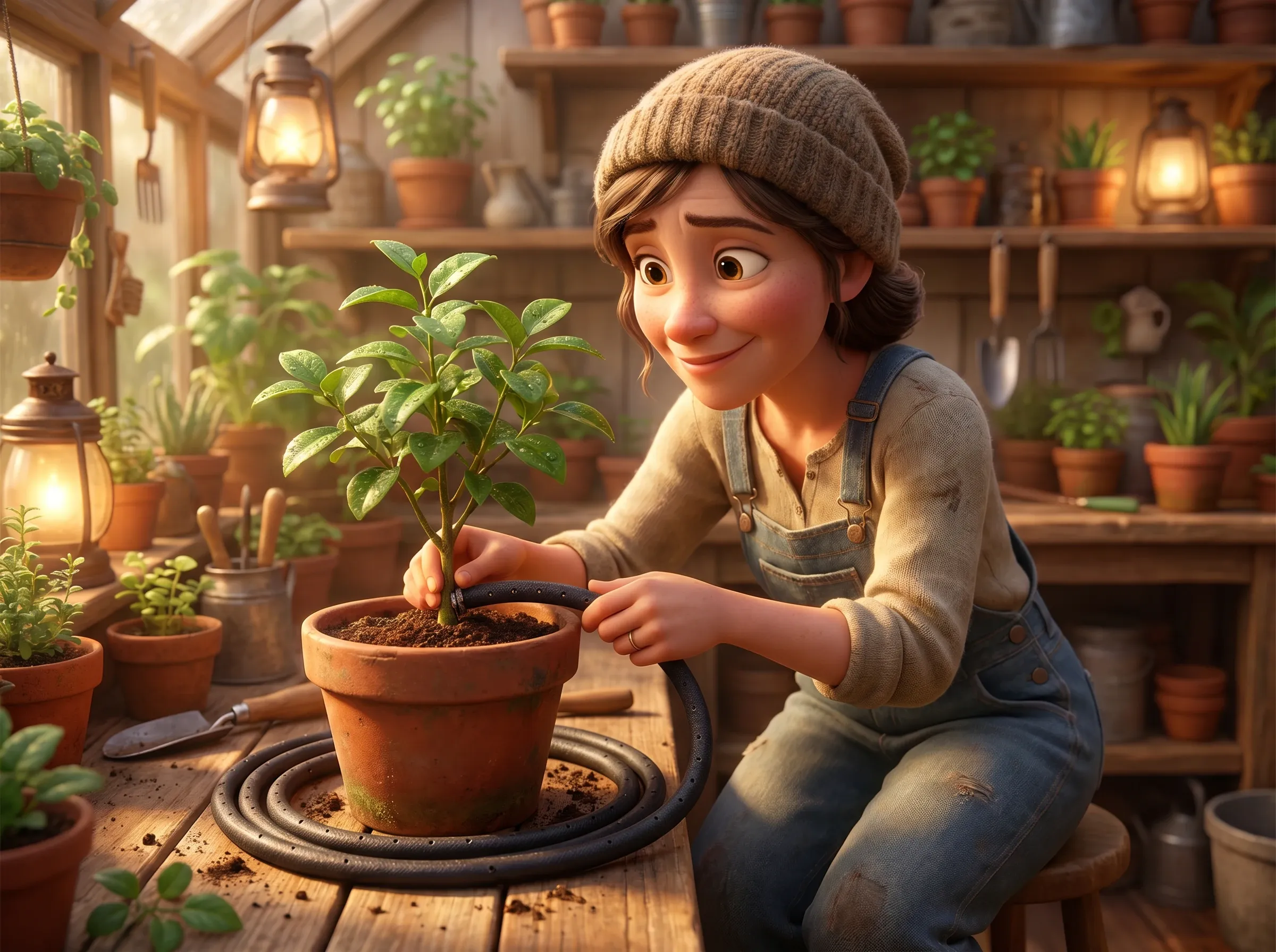 Installation d'un système d'irrigation goutte-à-goutte