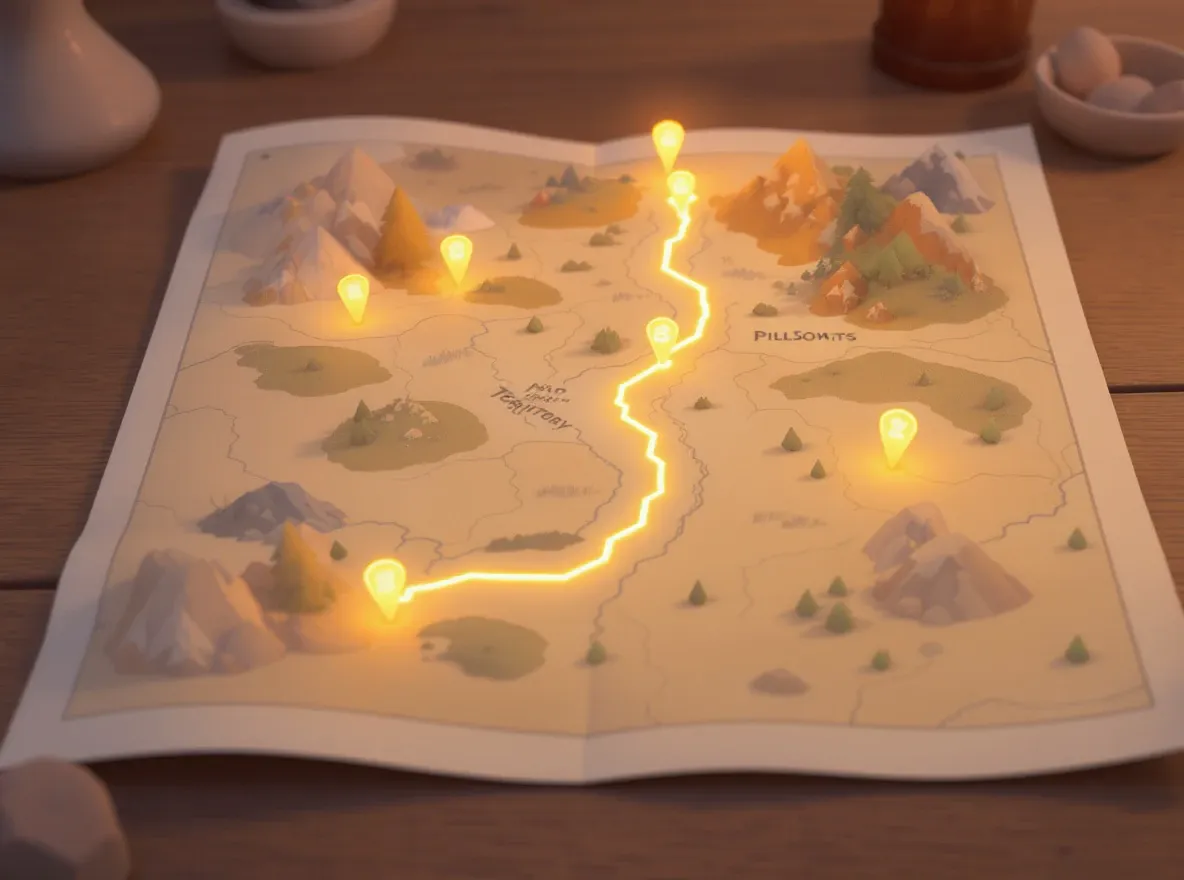 Feuille de route de projet stylisée et lumineuse