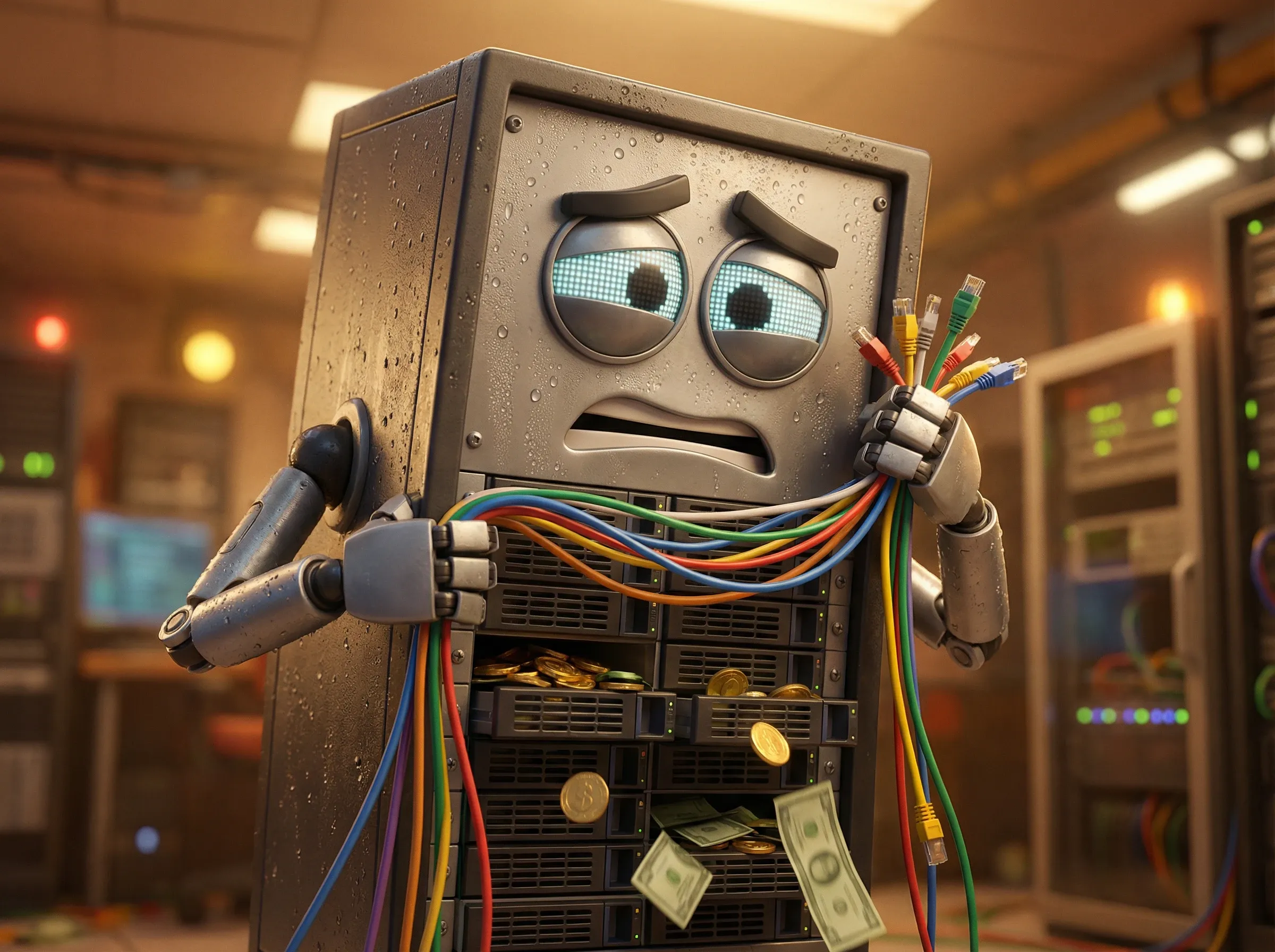 Serveur débordé par milliards d'utilisateurs et câbles