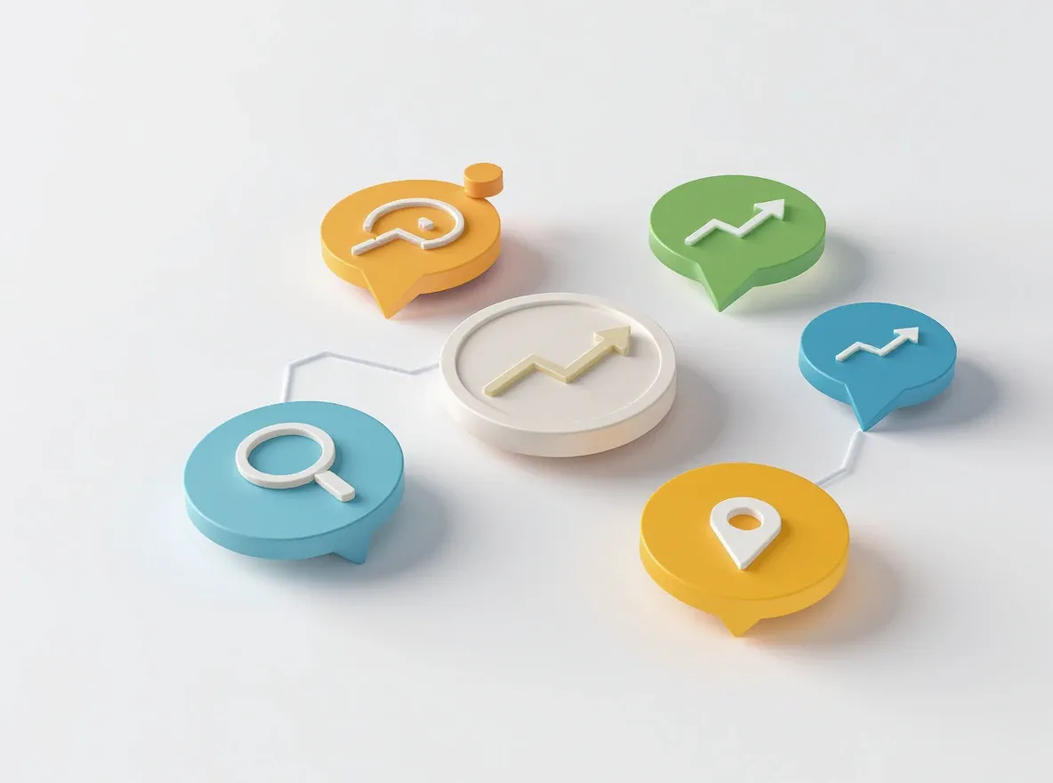 Tableau de bord 3D, icônes pour contrôle et clarté