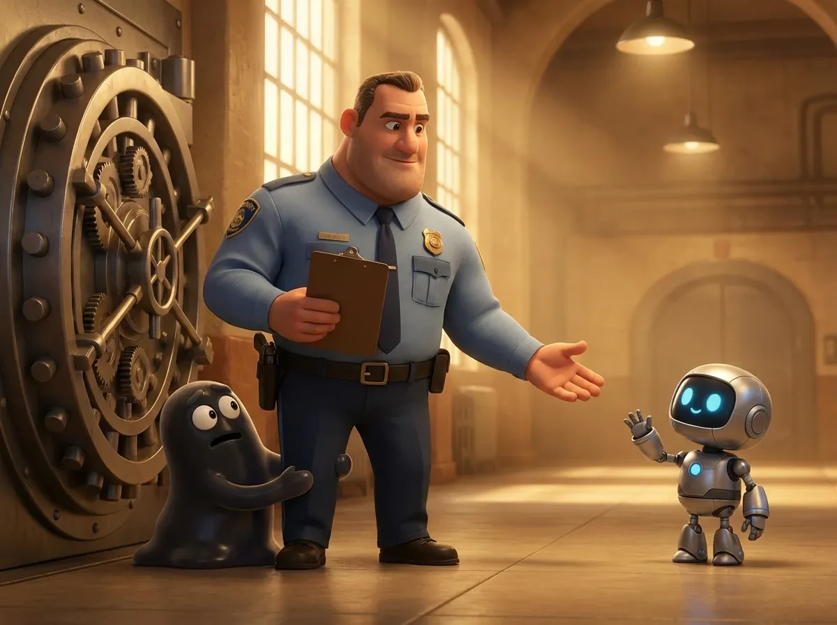 Garde robot, liste d'invités, sécurité coffre-fort