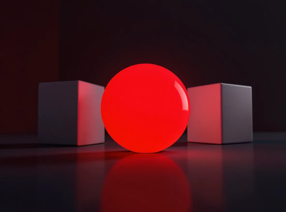 Hiérarchie visuelle: sphère rouge 3D
