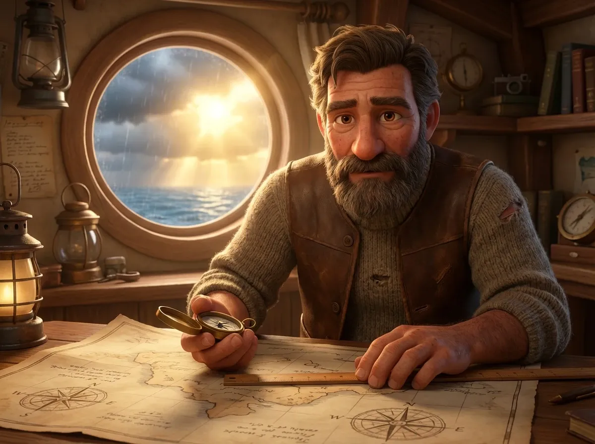 Navigateur traçant une route sur carte papier