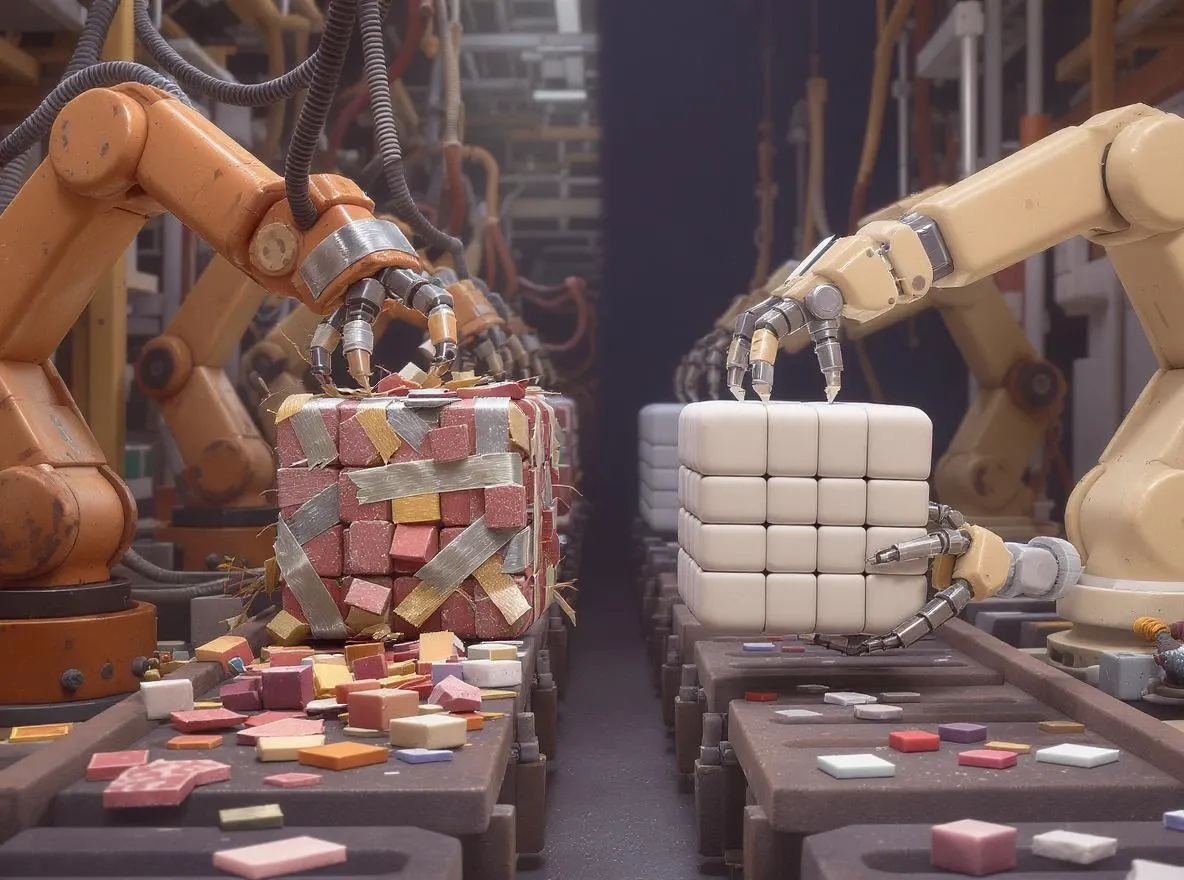 Fabrication de cubes: bâclée et parfaite