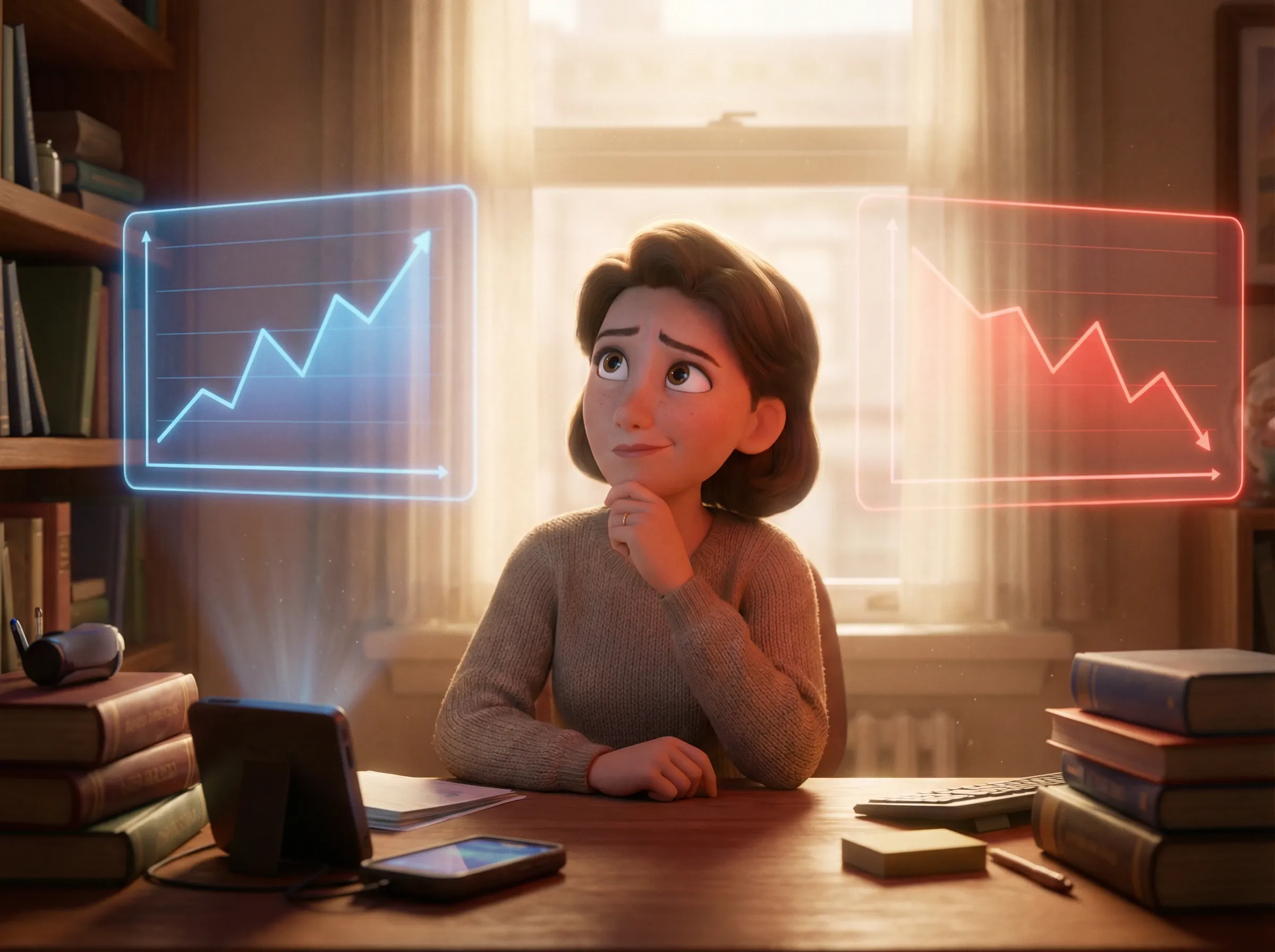 Décision complexe, graphiques opposés