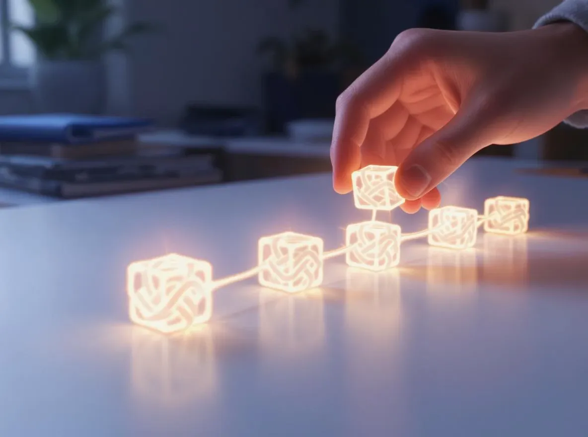Connexion de cubes: séquence lumineuse d'énergie