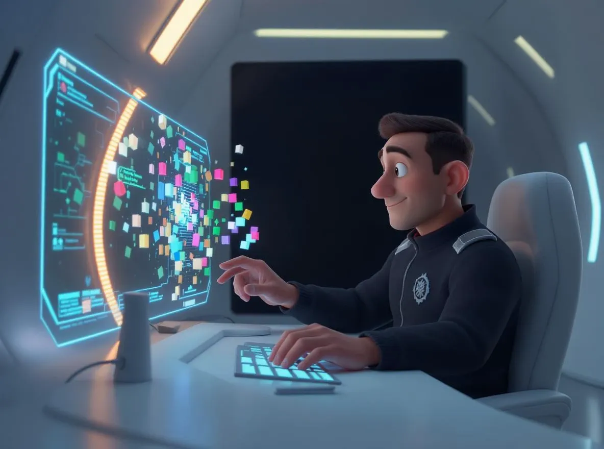 Contrôle web futuriste via écran holographique
