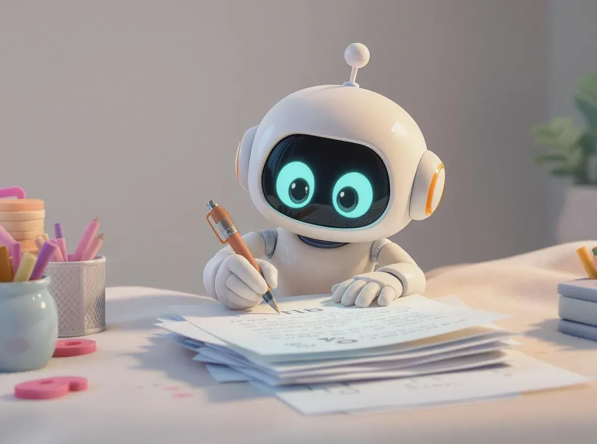 robot entrain d'écrire