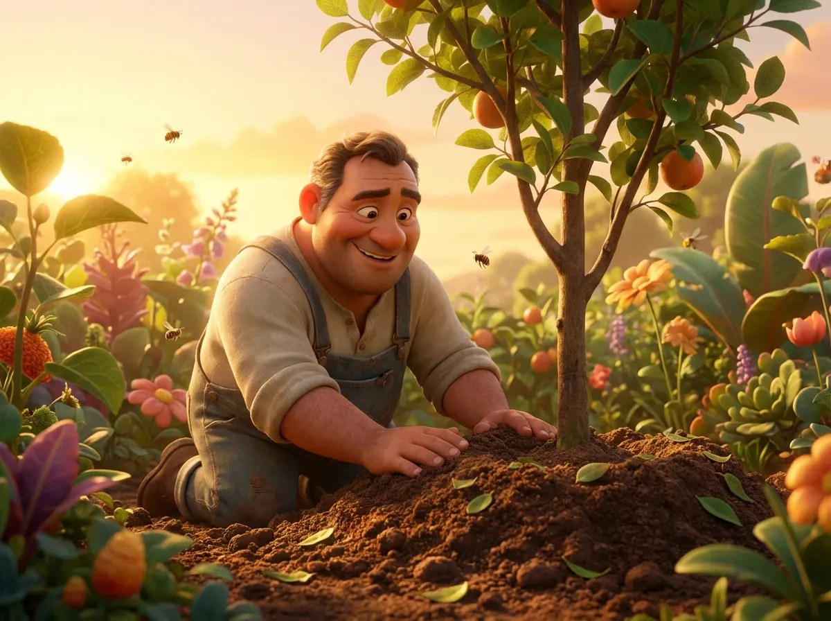 Plantation d'un jeune arbre, promesse de croissance