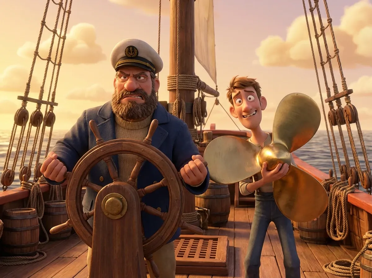 Capitaine et hélice hors contexte