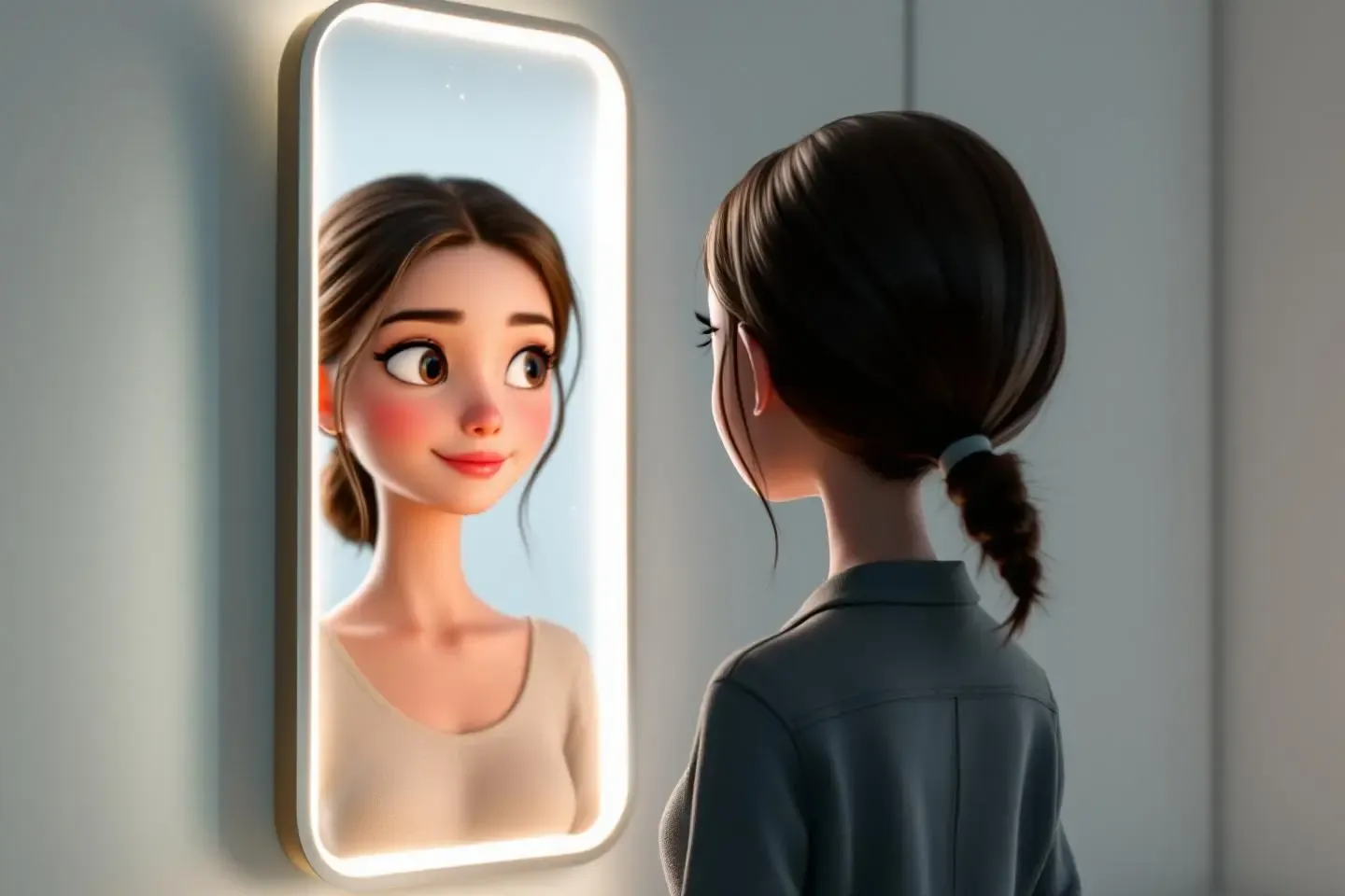 Reflet réel et avatar numérique