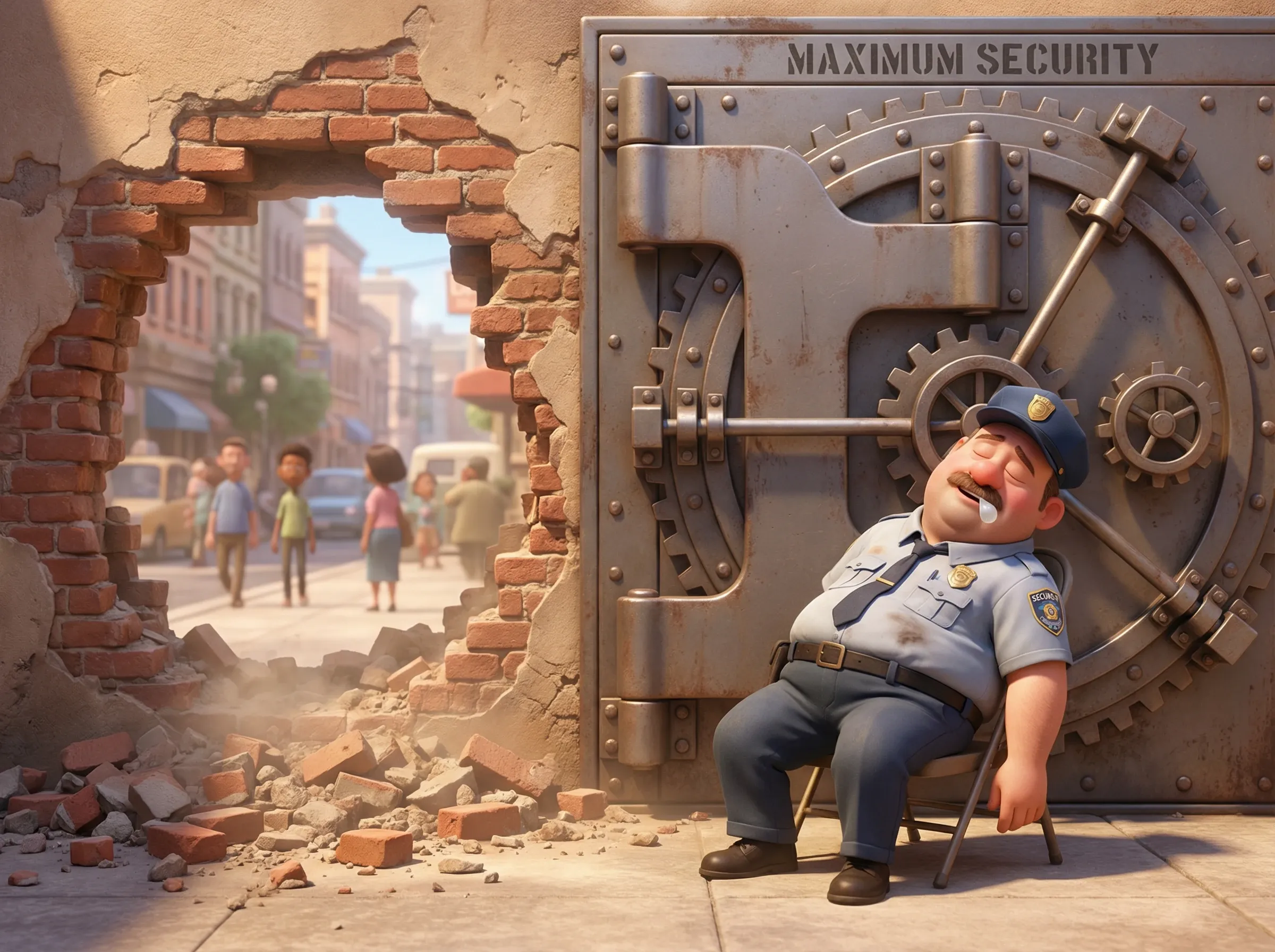 Sécurité percée malgré le garde endormi