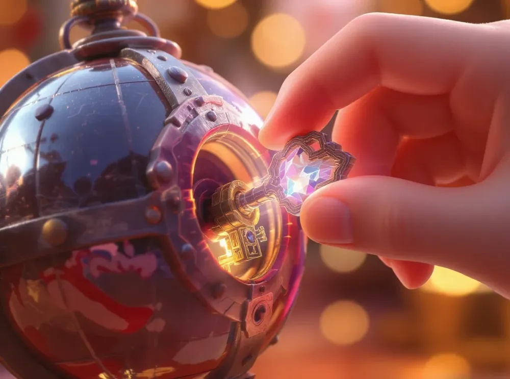 globe avec une clef