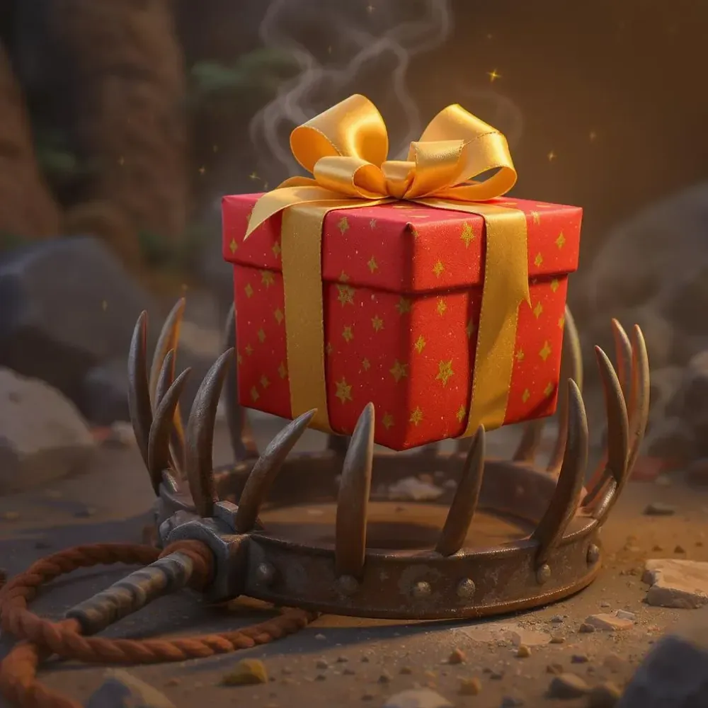 cadeau dans un piege a loup