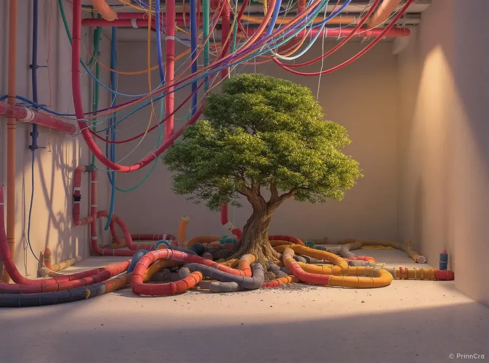Arbre robuste et câbles sous tension