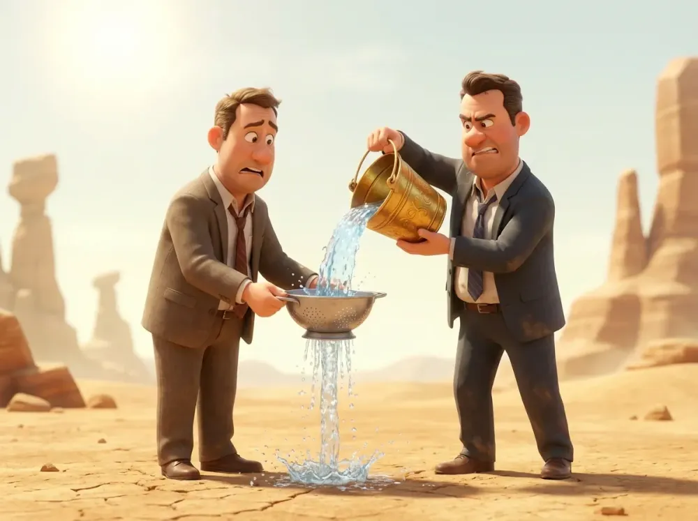 Gaspillage de ressources dans le désert