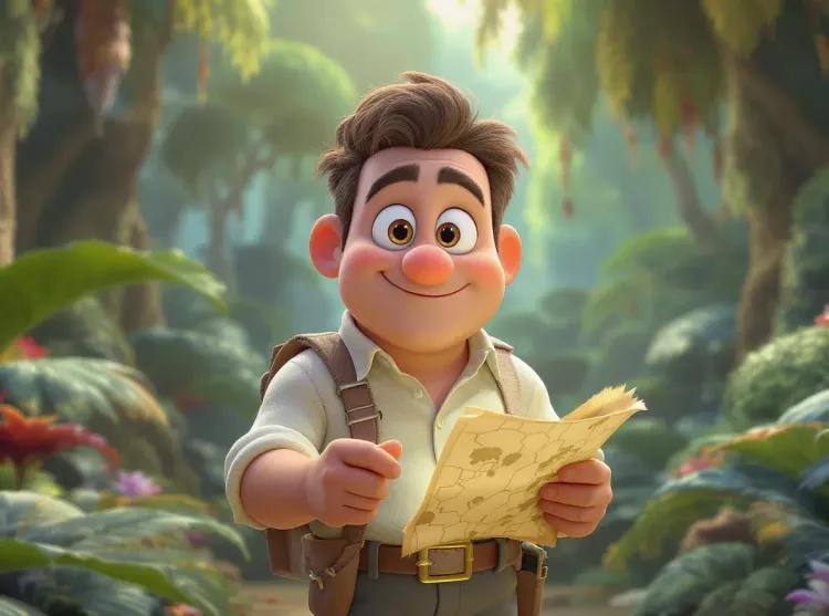 homme dans une jungle qui a une carte