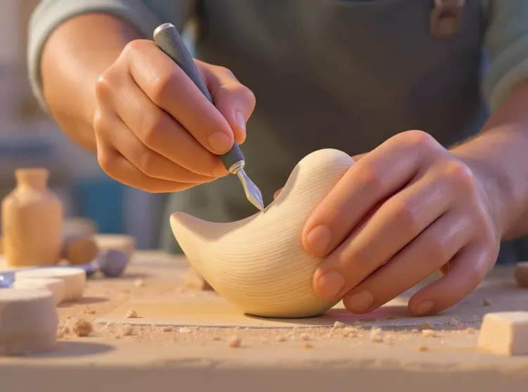 artisant qui taille un bout de bois