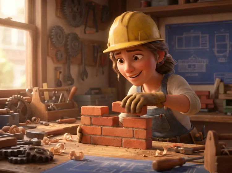 Briquette manquante dans un mur miniature