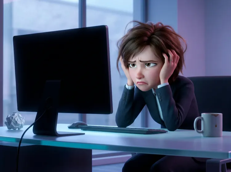 Travail sur écran éteint et frustration féminine