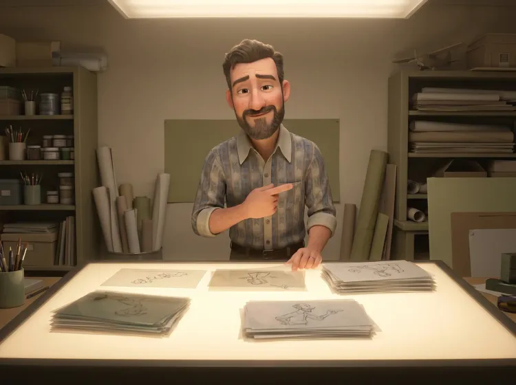 Homme analysant documents lumineux