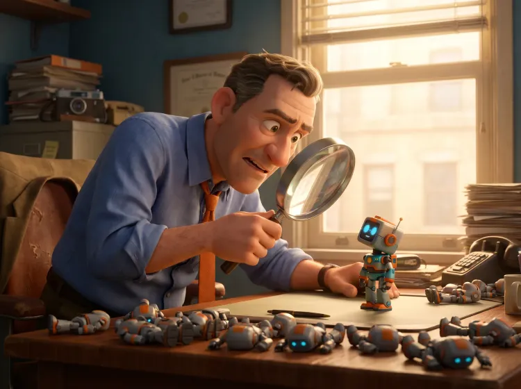 Inspection de robots miniatures à la loupe