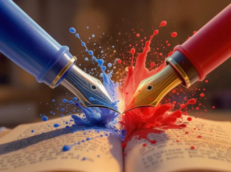 Duel de stylos géants