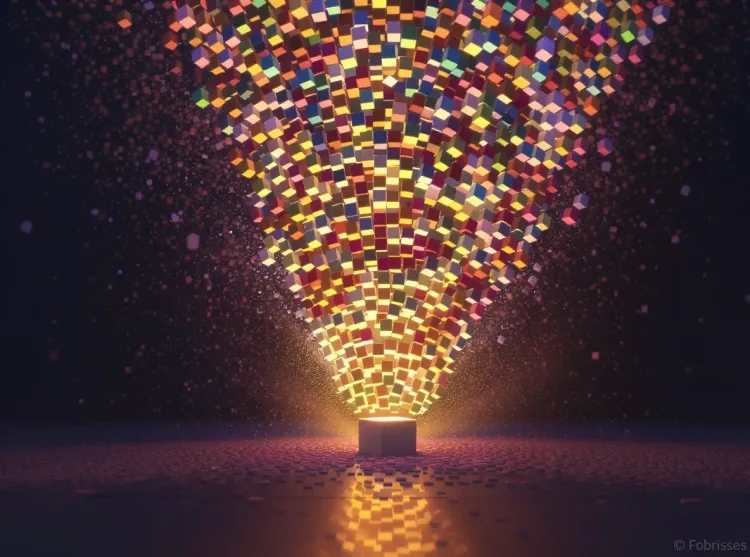 Brique: explosion de cubes colorés