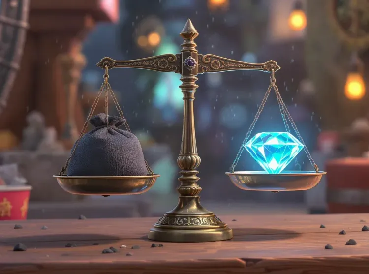 Balance, charbon, diamant, déséquilibre