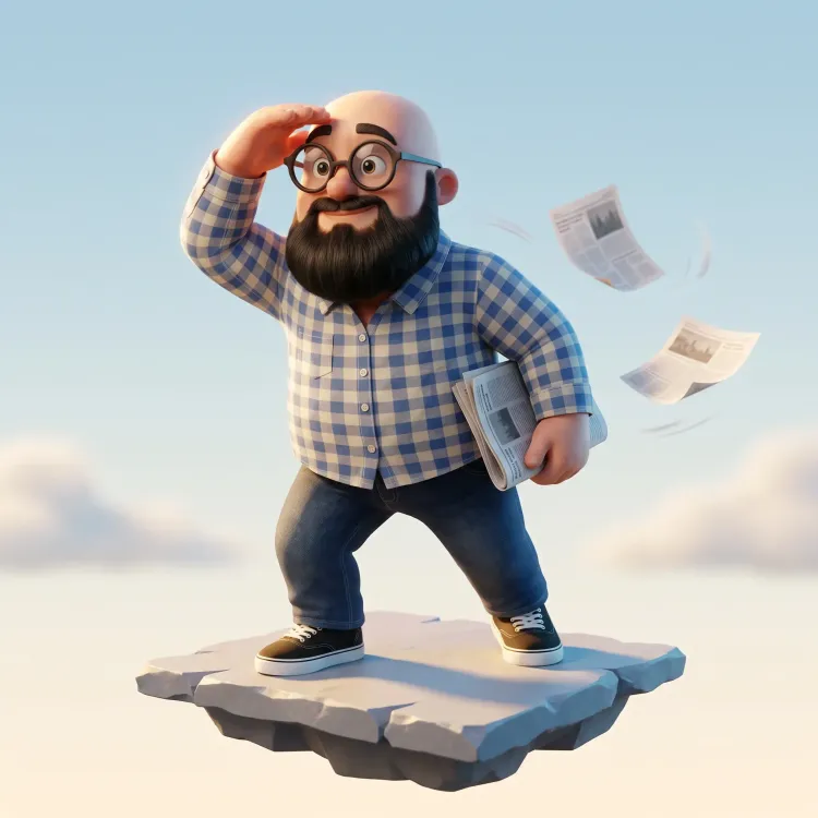 Sébastien version 3d avec un journal papier