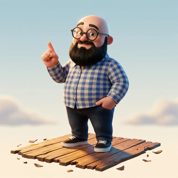 Sébastien version 3d avec un doigt levé